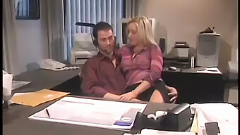 Blonde Babe Enjoys Desk-Top Action With Big Hard Cock