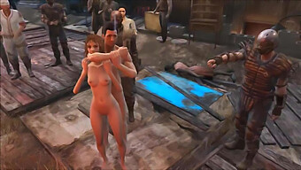 Vídeo Pornô De Desenho Animado De Sexo Em Grupo Público Em Diamond City Em Fallout 4