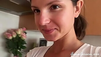 A Young Russian Girl Prepares Borscht At Home