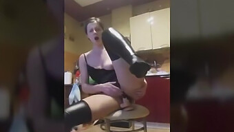 Amateur Polish Girl Enjoys Masturbation With Dildo On Chair