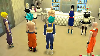 Japanese Hentai: Goku, Gohan, Vegeta And Clirin Rescue Their Wives From Unfaithful Husbands