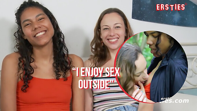 Amantes lesbianas se atrapan en un abrazo al aire libre