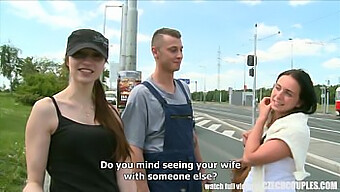 Outdoor Public Encounter With Authentic Czech Teen