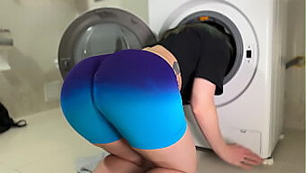 Step-Sister Gets Her Legs Stuck In The Laundry Machine, And I'M Here To The Rescue