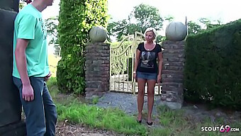 German Stepmom Discovers Son Masturbating In The Garden And Assists Him In Sexual Activities